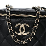 Lambskin Quilted Mini CC Crush Vanity Case With Chain Black