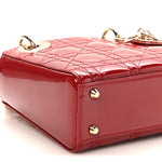 Patent Cannage Mini Lady Dior Red