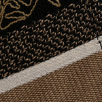 Canvas Embroidered Large Ornamental Cornely Book Tote Black Beige