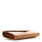 Grain De Poudre Matelasse Chevron Monogram Chain Wallet Natural Dark