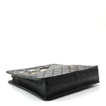 Aged Calfskin Small Charms Shopping Bag Black