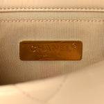 Goatskin Quilted 19 Waist Bag Light Beige