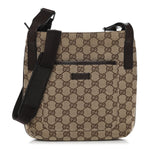 Monogram Flat Messenger Bag Dark Brown