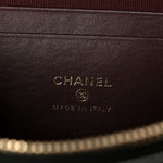 Caviar Quilted Top Handle Slim Vanity With Chain Black
