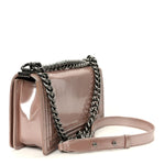Iridescent Glazed Calfskin Medium Boy Flap Light Pink