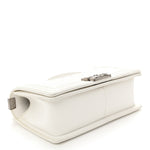 Caviar Quilted Medium Boy Flap White