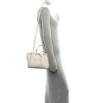 Calfskin Cuir Small Triomphe Cabas Drawstring White