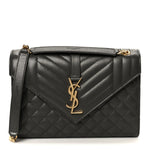 Grain De Poudre Textured Mixed Matelasse Triquilt Medium Monogram Satchel Pebble