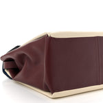 Calfskin Colorblock Mime Single Handle Bag Ruby Marine