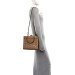 Vitello Santa Barbara Woven Logo Small Fendi Sunshine Shopper Tote Cappucino