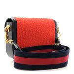 Casy Wool Azalea Calfskin Mini Horsebit 1955 Shoulder Bag Bitter Sweet Blue