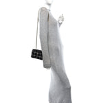 Tweed Pearl Crush Small Vanity Case With Chain  Black White