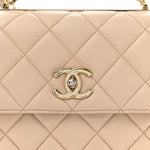 Lambskin Quilted Small Trendy CC Dual Handle Flap Bag Beige