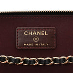 Lambskin Quilted Small Vanity Case With Chain Black