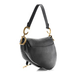 Grained Calfskin Saddle Bag Black