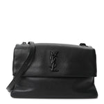 Grain De Poudre Medium West Hollywood Monogram Fold-Over Black