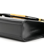Smooth Calfskin Small Manhattan Shoulder Bag Black