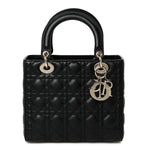 Lambskin Cannage Medium Lady Dior Black