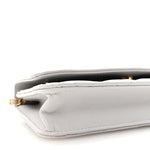 Caviar Quilted Textured CC Wallet on Chain WOC Grey