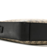 GG Supreme Monogram Flat Messenger Bag Beige Black New Acero