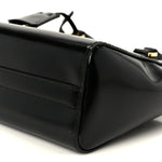 Brushed Calfskin Mini Zippered Crossbody Tote Black