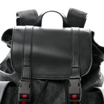 Soft GG Supreme Monogram Calfskin Web Double Buckle Backpack Black