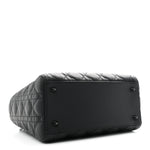 Ultra Matte Calfskin Cannage Medium Lady Dior Black