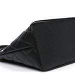 Caviar Quilted Medallion Tote Black