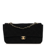 Suede Calfskin Small Souplissimo Maxi Flap Black