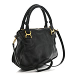 Calfskin Medium Marcie Satchel Black