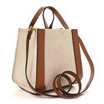 Canvas Calfskin Small Vlogo Signature Handbag Beige Selleria