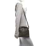 Calfskin Intrecciato Mini Hop Khaki