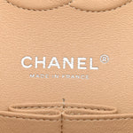Caviar Quilted Medium Double Flap Beige