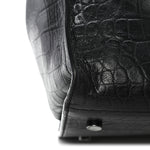 Calfskin Crocodile Embossed Small Monogram Cabas Black