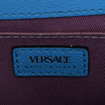Grained Calfskin Canvas Small La Medusa Chain Top Handle Handbag Rope Blue