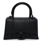 Shiny Box Calfskin Strass Hourglass Top Handle Bag XS Black