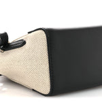 Calfskin Cotton Linen Nano Sesia Happy Day Bag Natural Black