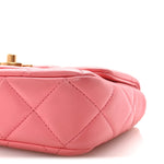 Lambskin Enamel Quilted Pending CC Mini Square Flap Pink