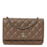 Caviar Quilted CC Turnlock Wallet On Chain WOC Brown