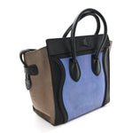 Calfskin Nubuck Suede Micro Tri-Color Luggage Porcelain