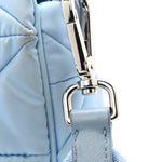 Re-Nylon Quilted Padded Flap Shoulder Bag Celeste