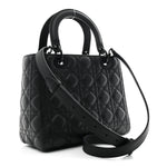 Ultra Matte Calfskin Cannage Medium Lady Dior Black
