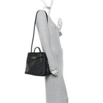 Nappa Intrecciato Medium Andiamo Shoulder Bag Black