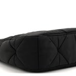 Re-Nylon Triangle Padded Patchwork Shoulder Bag Black