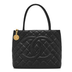 Caviar Quilted Medallion Tote Black