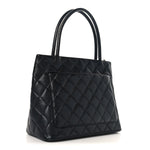 Caviar Quilted Medallion Tote Black