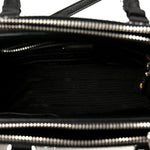 Satin Crystal Mini Galleria Double Zip Tote Metal