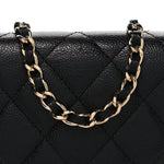 Caviar Quilted Classic Phone Holder Black