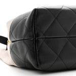 Suede Calfskin Shiny Lambskin Quilted Small Coco Base Shopping Bag Grey Black