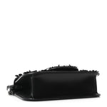 Calfskin Floral Embroidered Monochrome Vlogo Small Loco Shoulder Bag Black